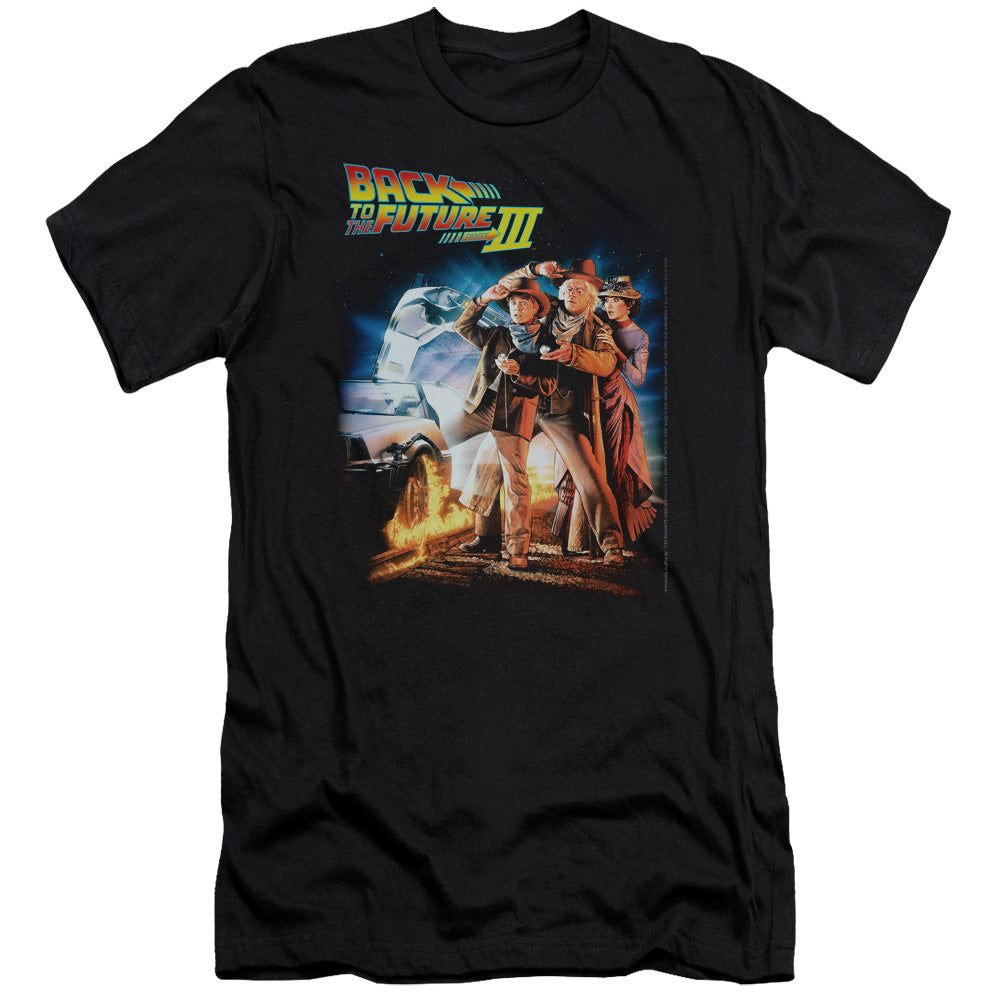 Back To The Future Iii - Poster - Short Sleeve Adult 30/1 - Black - Sm - Black T-shirt