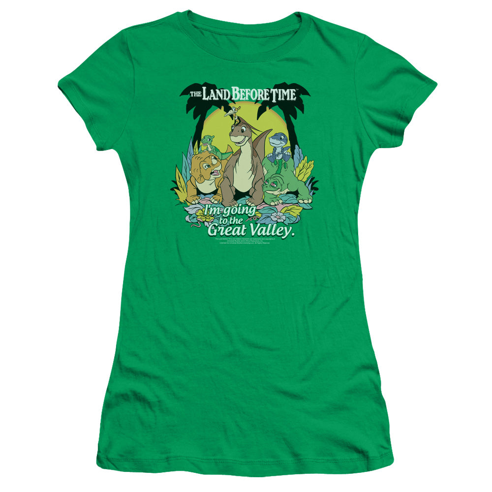 Land Before Time - Great Valley - Short Sleeve Junior Sheer - Kelly Green T-shirt
