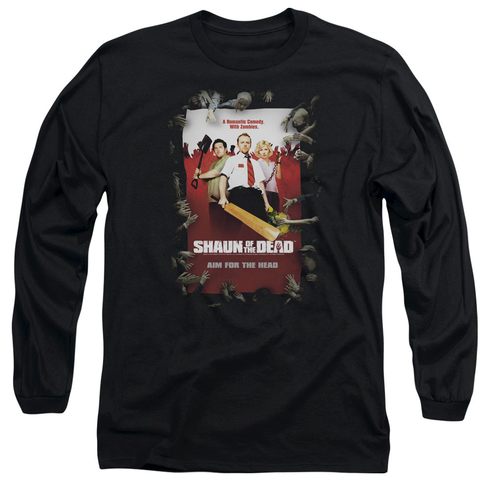 Shaun Of The Dead - Poster - Long Sleeve Adult 18/1 - Black T-shirt
