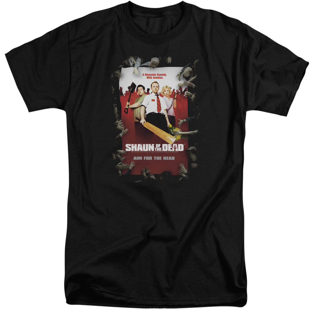 Shaun Of The Dead - Poster - Short Sleeve Adult Tall - Black T-shirt