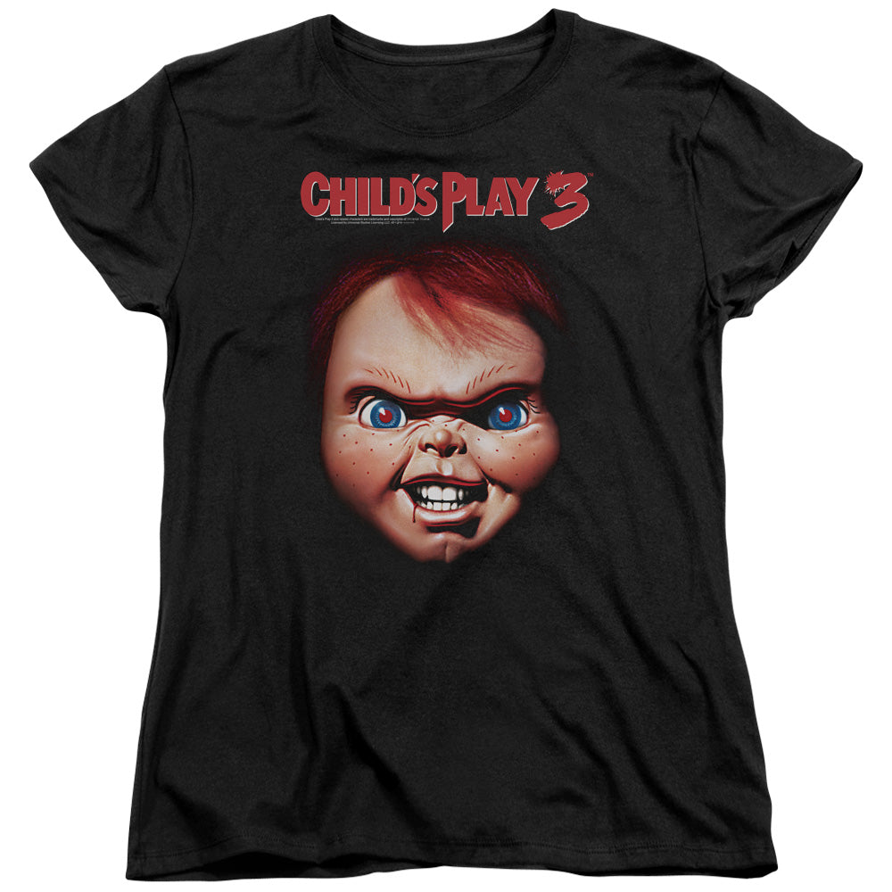 Childs Play 3 - Chucky - Short Sleeve Womens Tee - Black - Sm - Black T-shirt