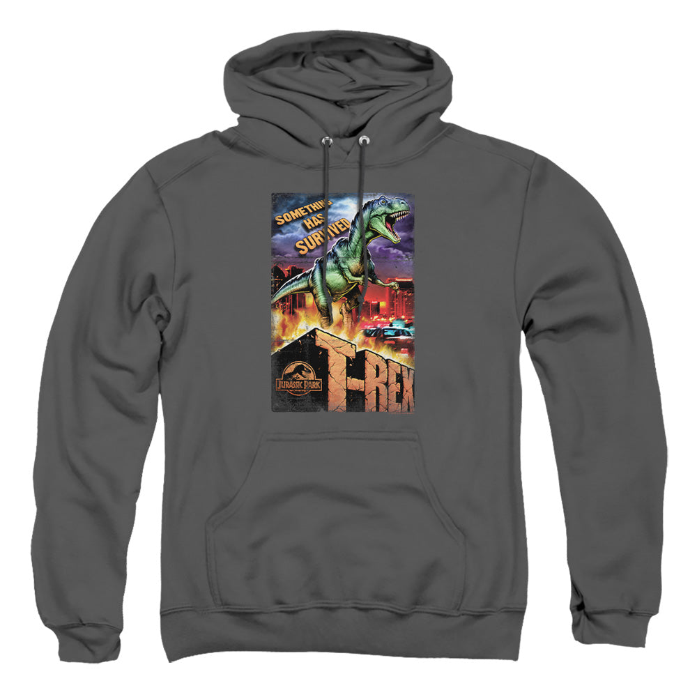 Jurassic Park - Rex In The City - Adult Pull-over Hoodie - Charcoal