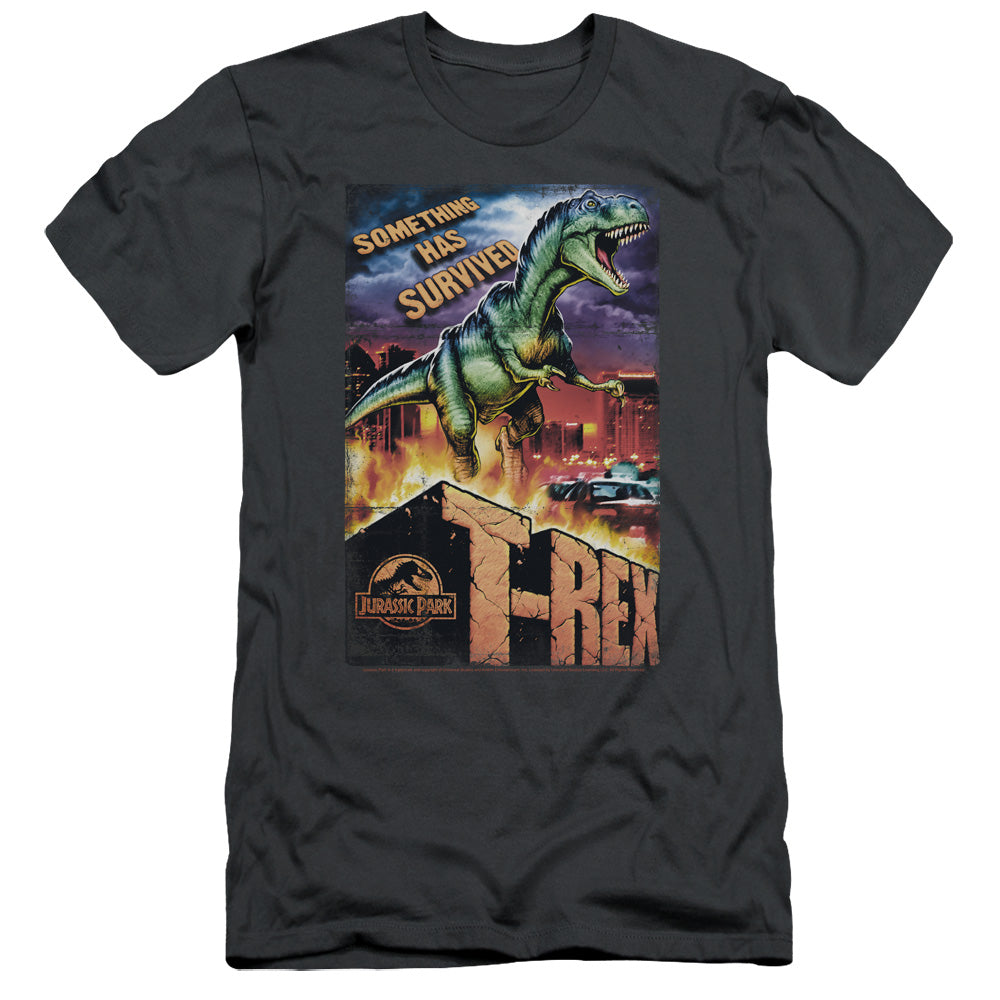 Jurassic Park - Rex In The City - Short Sleeve Adult 30/1 - Charcoal T-shirt