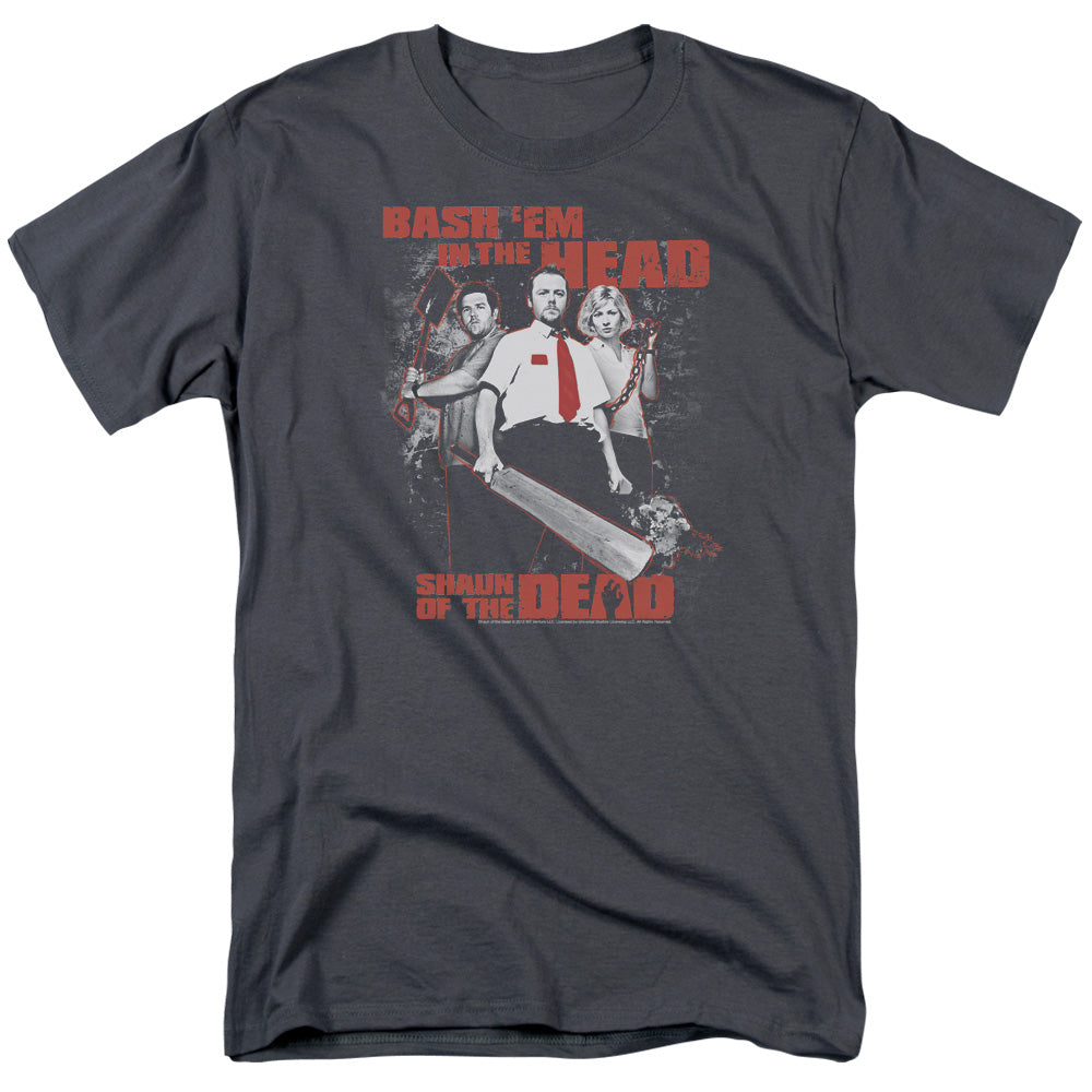Shaun Of The Dead - Bash Em - Short Sleeve Adult 18/1 - Charcoal T-shirt