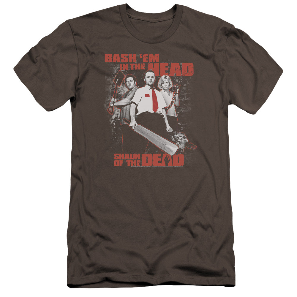Shaun Of The Dead - Bash Em-premuim Canvas Adult Slim Fit 30/1 - Charcoal