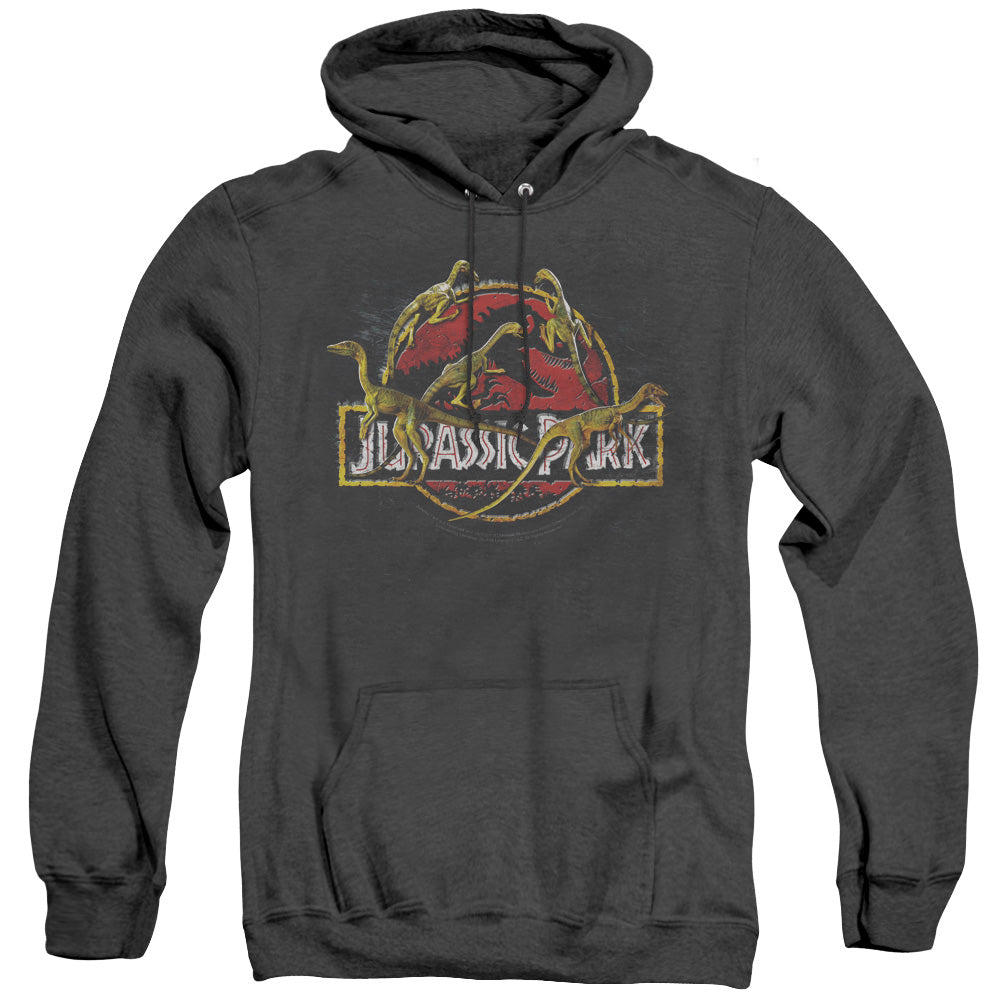 Jurassic Park - Something Has Survived - Adult Heather Hoodie - Black
