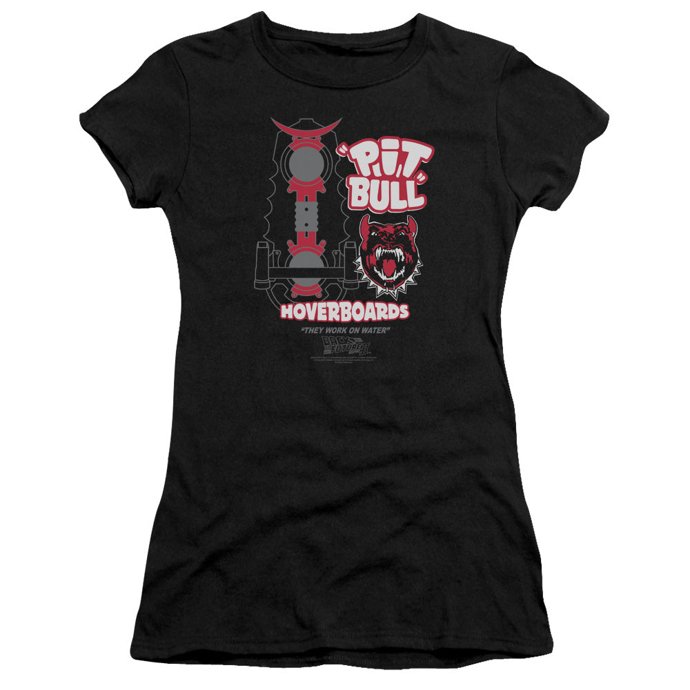 Back To The Future Ii - Pit Bull - Short Sleeve Junior Sheer - Black - Md - Black T-shirt