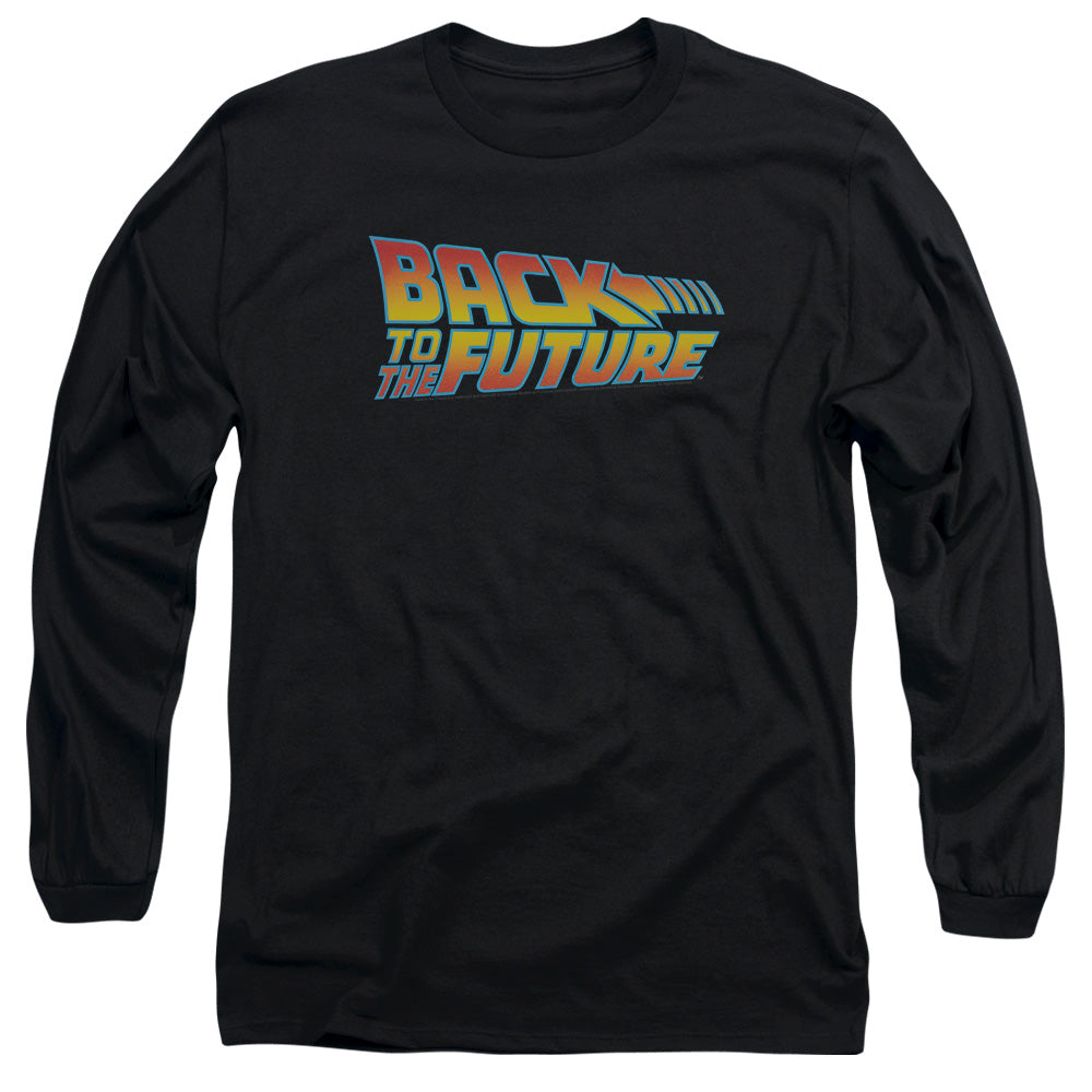 Back To The Future - Logo - Long Sleeve Adult 18/1 - Black - Sm - Black T-shirt