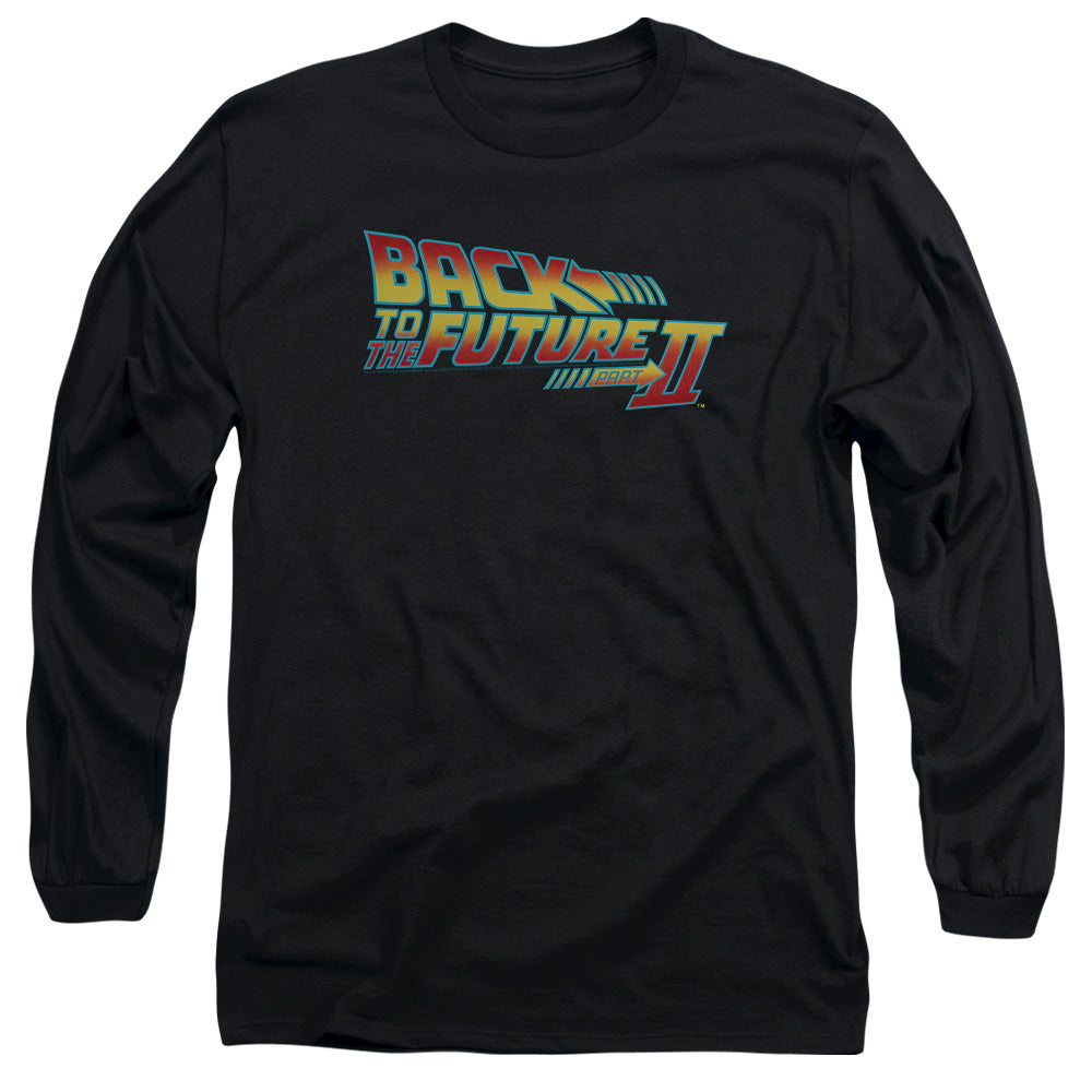 Back To The Future Ii - Logo - Long Sleeve Adult 18/1 - Black - Sm - Black T-shirt