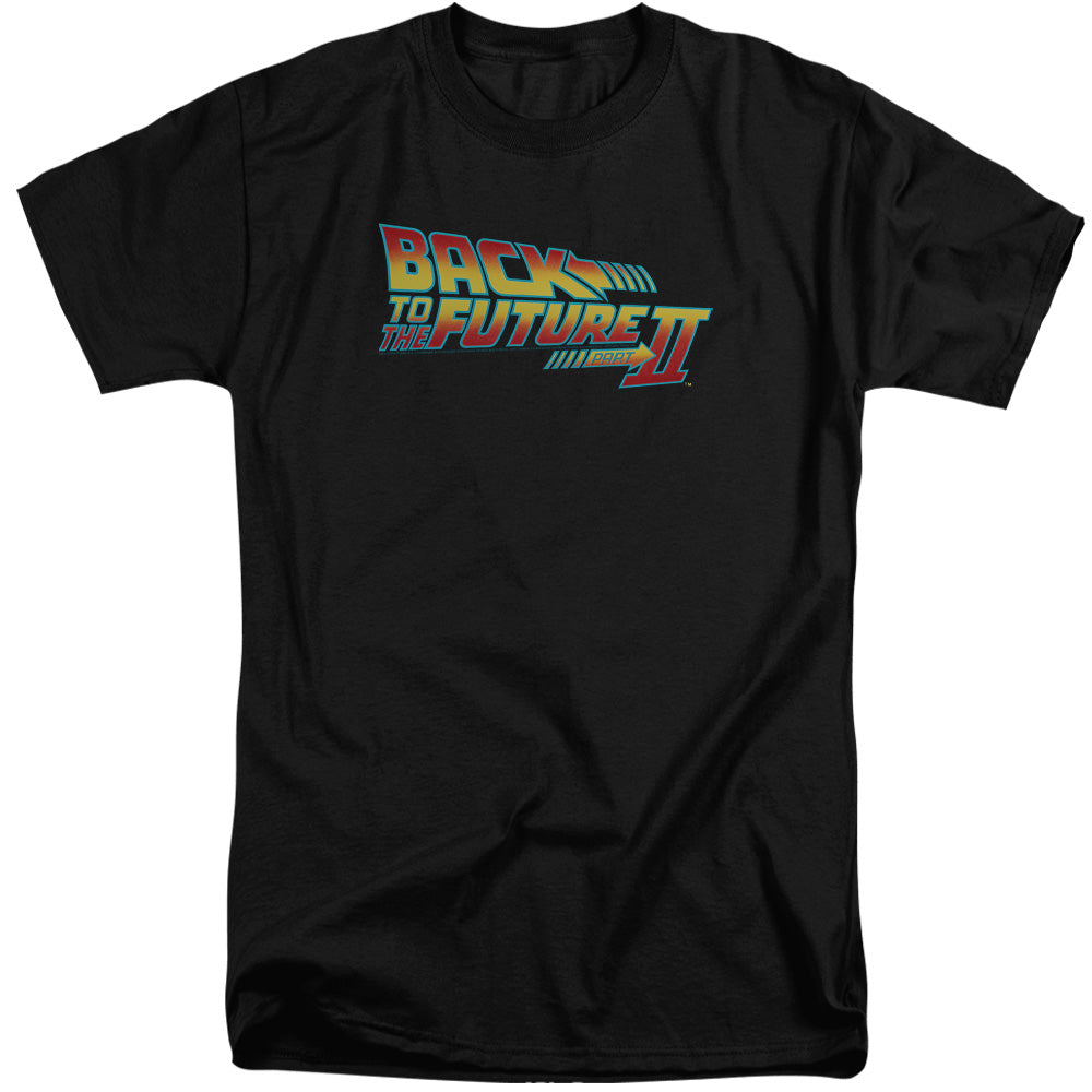 Back To The Future Ii - Logo - Short Sleeve Adult Tall - Black - Xl - Black T-shirt