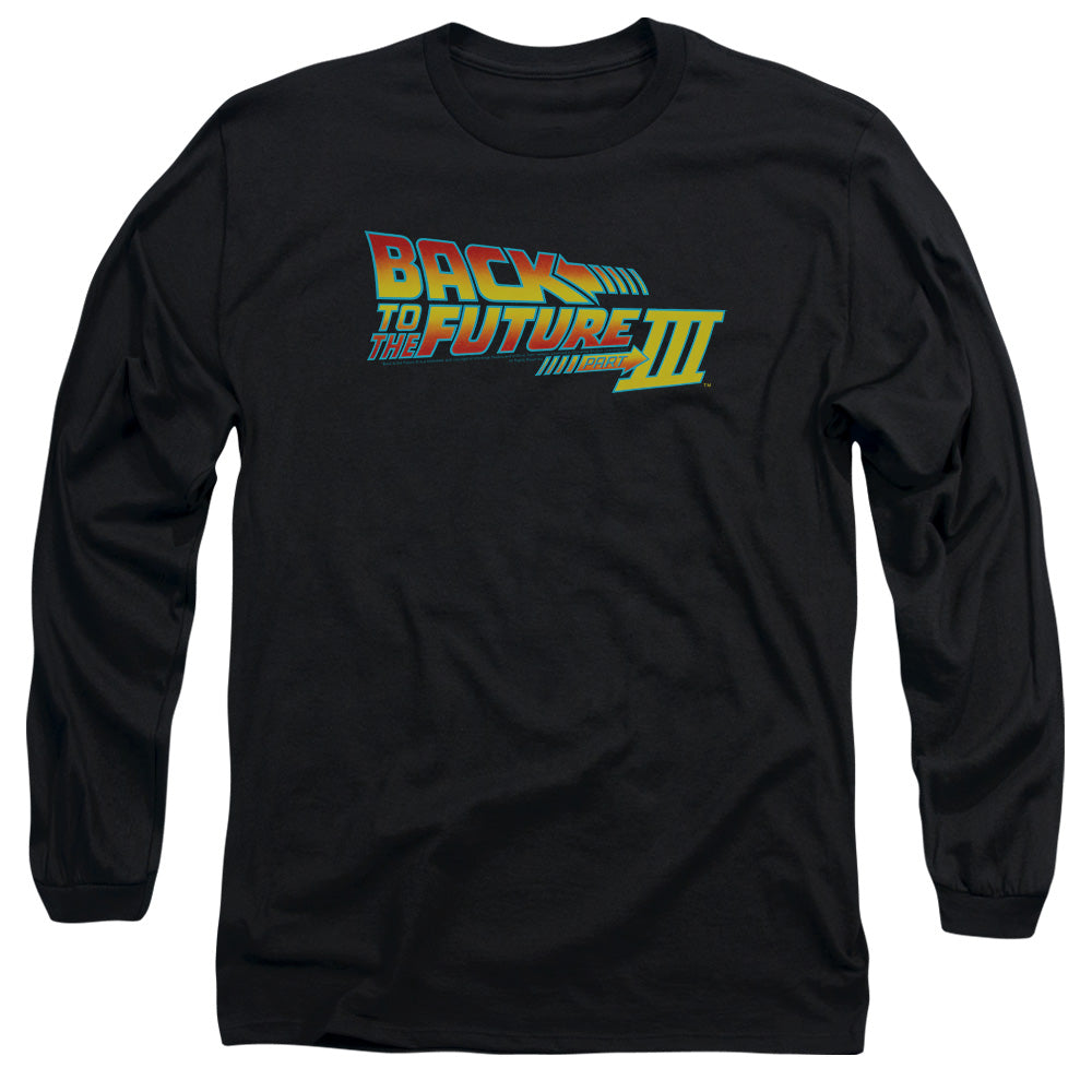 Back To The Future Iii - Logo - Long Sleeve Adult 18/1 - Black - Sm - Black T-shirt