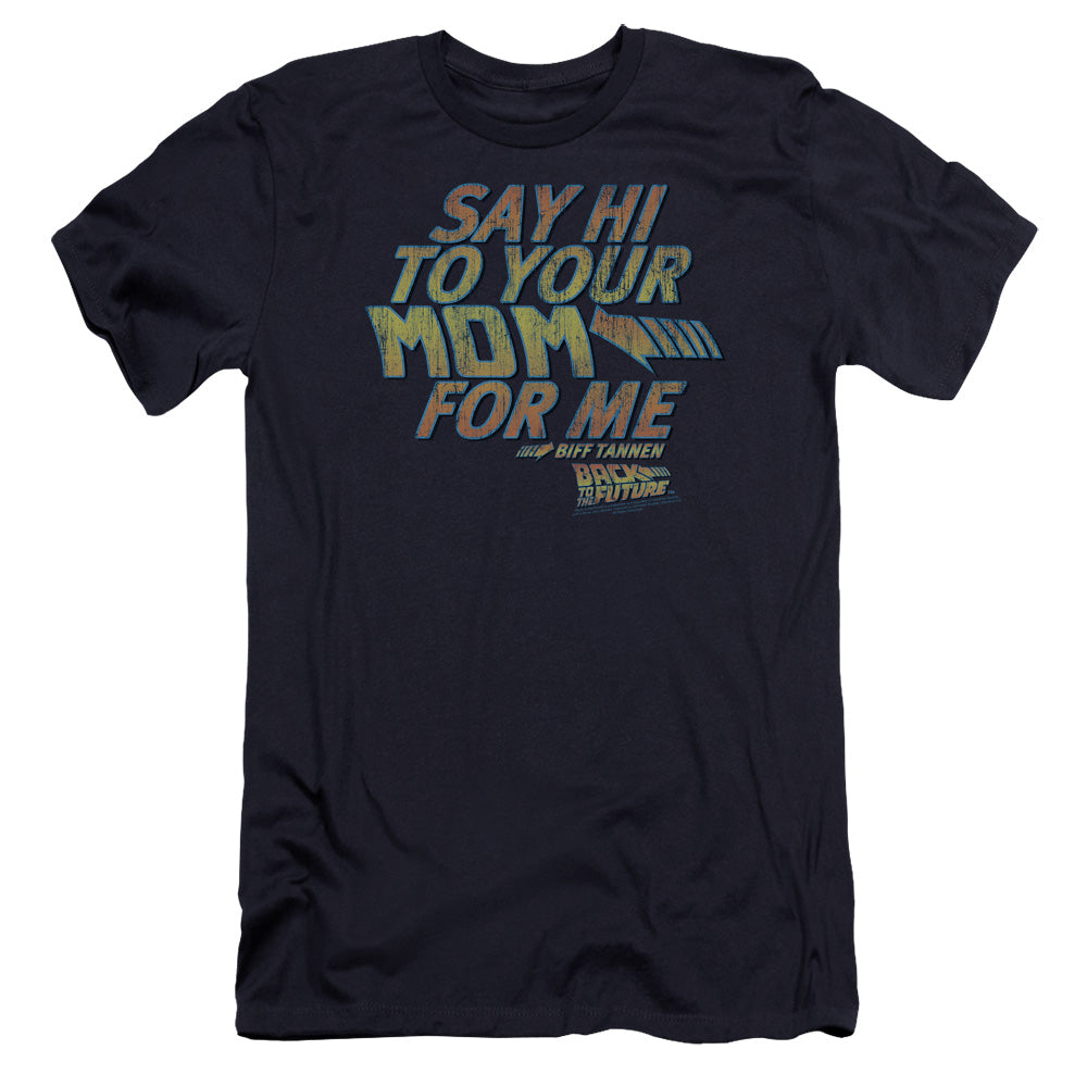 Back To The Future - Say Hi-premuim Canvas Adult Slim Fit 30/1 - Navy