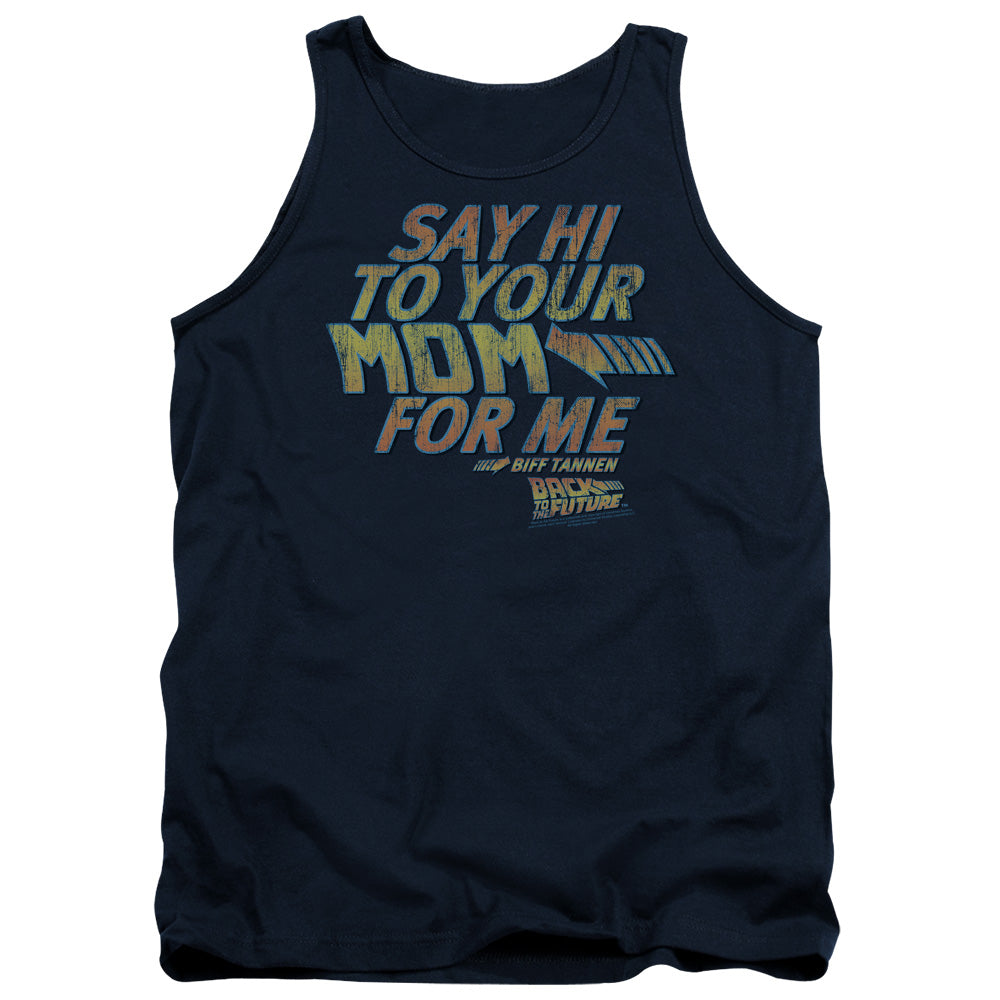 Back To The Future - Say Hi - Adult Tank - Navy - Sm - Navy