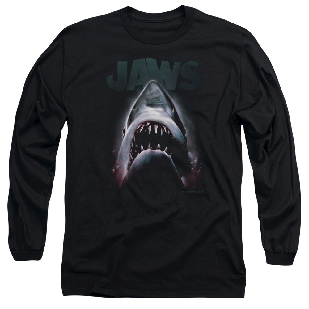 Jaws - Terror In The Deep - Long Sleeve Adult 18/1 - Black T-shirt