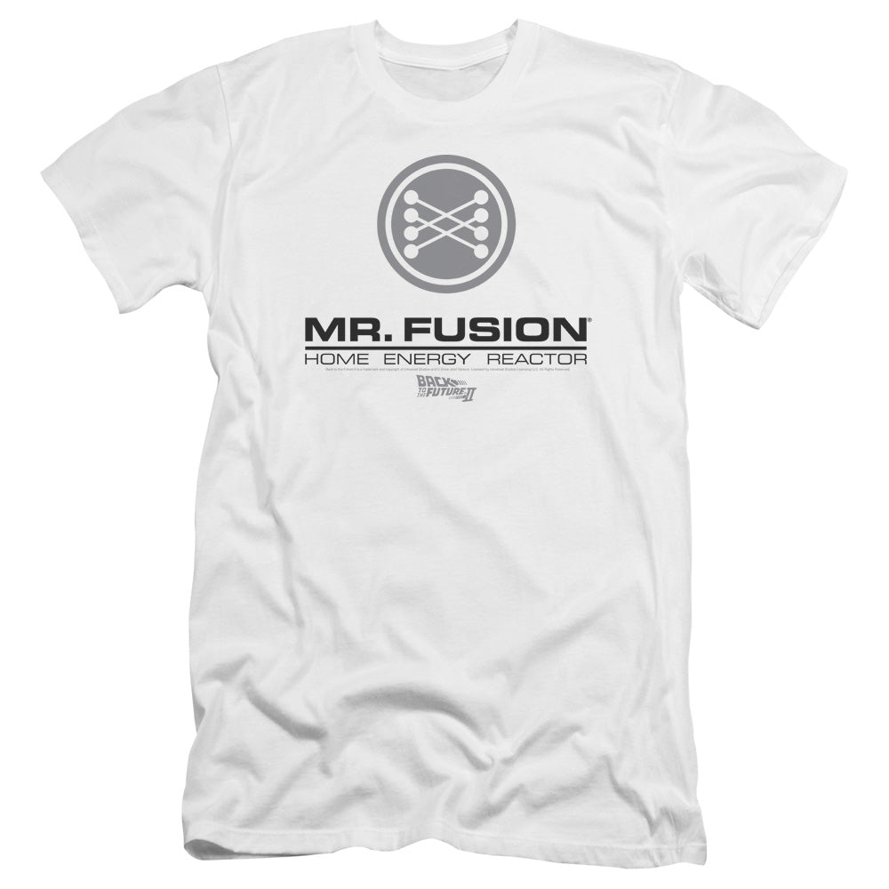 Back To The Future Ii - Mr. Fusion Logo-premuim Canvas Adult Slim Fit 30/1 - White
