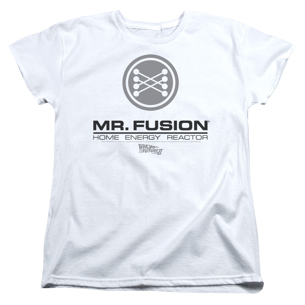 Back To The Future Ii - Mr. Fusion Logo - Short Sleeve Womens Tee - White - Sm - White T-shirt