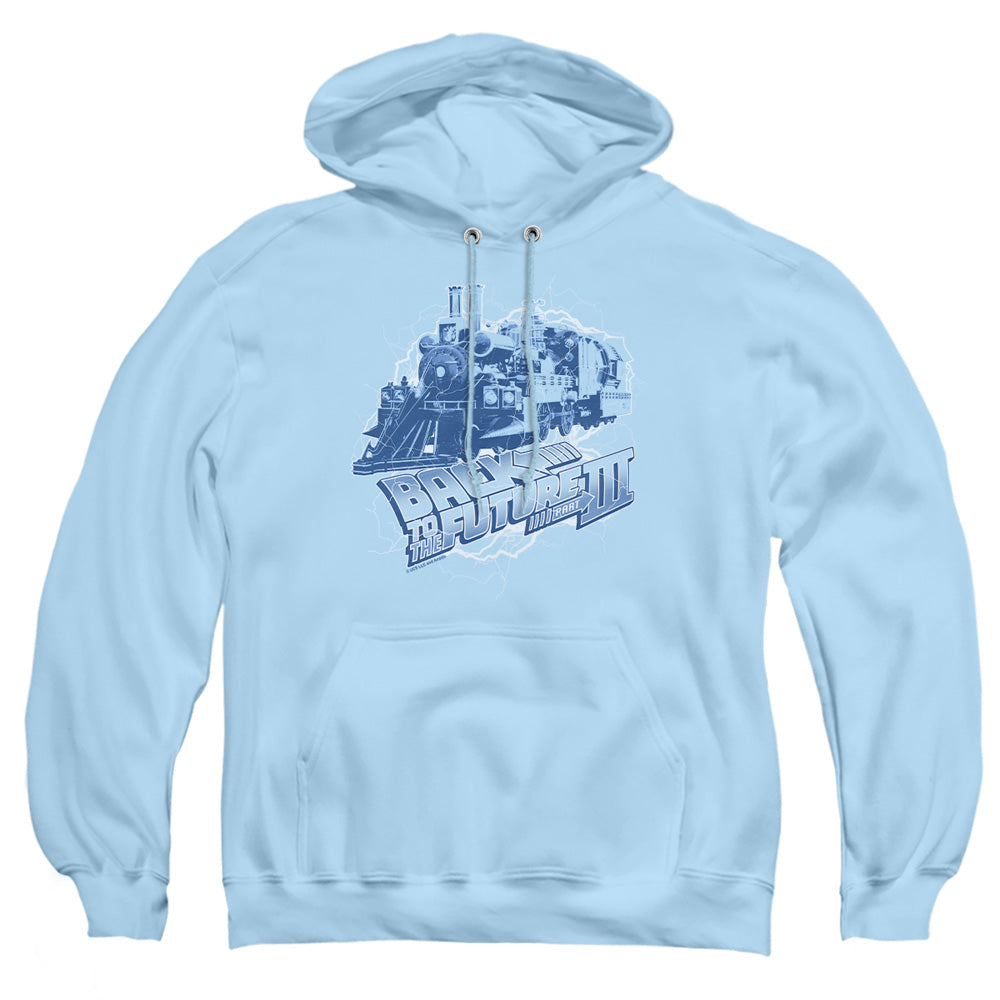 Back To The Future Iii - Time Train - Adult Pull-over Hoodie - Light Blue - Sm - Light Blue