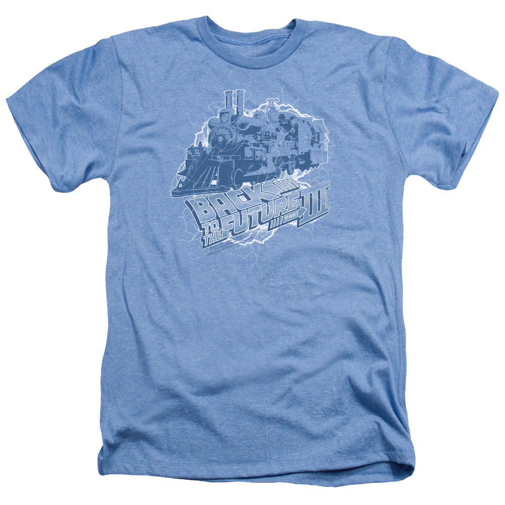 Back To The Future Iii - Time Train - Adult Heather - Light Blue - Sm - Light Blue