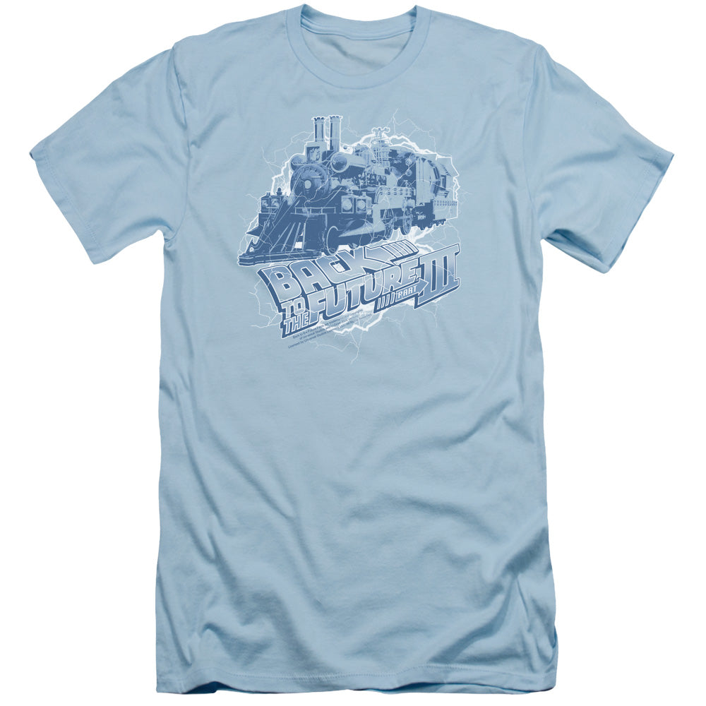 Back To The Future Iii - Time Train - Short Sleeve Adult 30/1 - Light Blue - Sm - Light Blue T-shirt