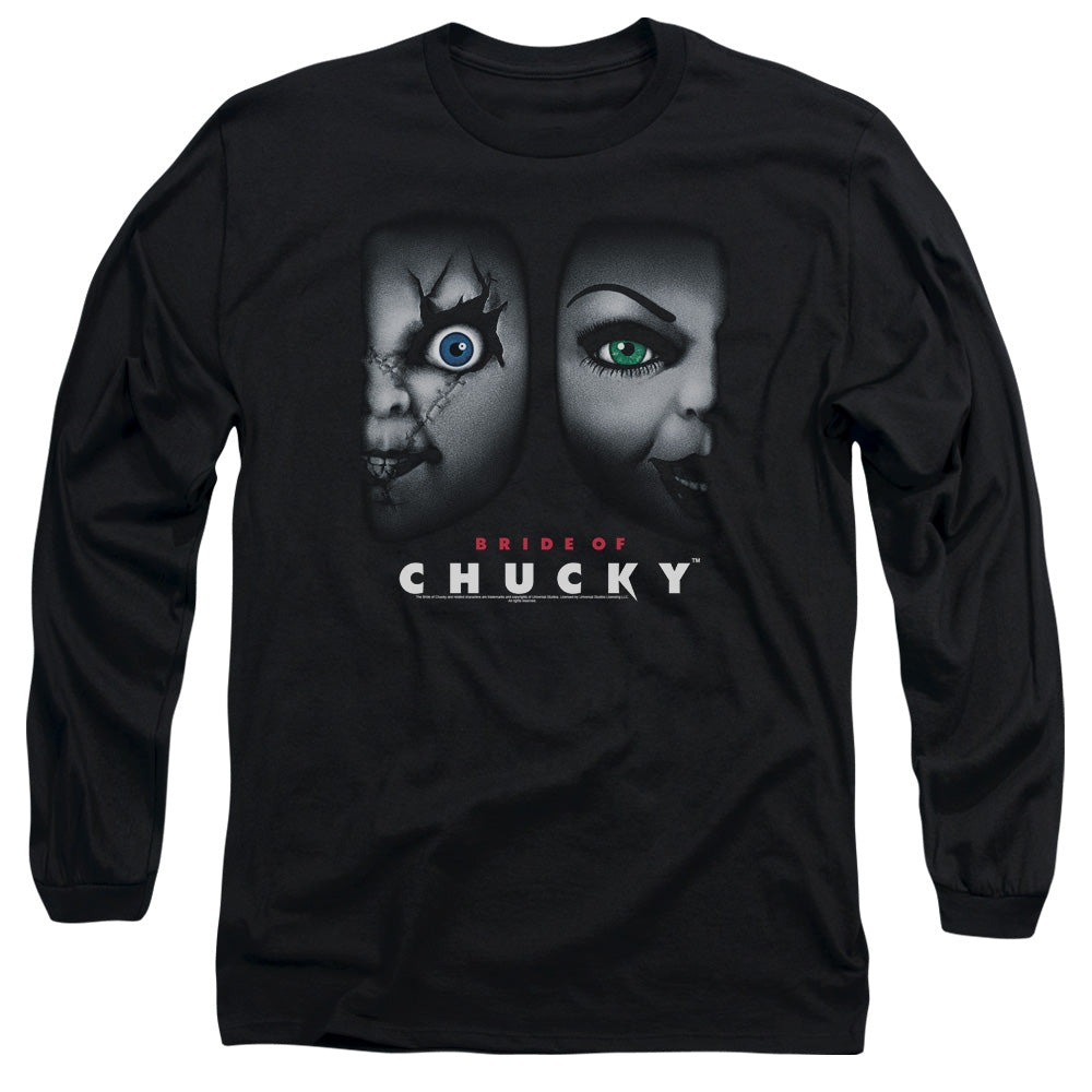 Bride Of Chucky - Happy Couple - Long Sleeve Adult 18/1 - Black - Sm - Black T-shirt