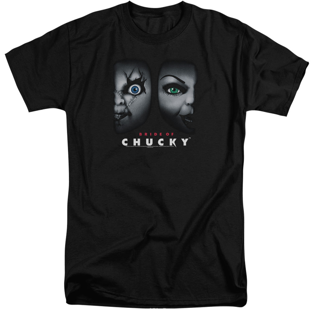 Bride Of Chucky - Happy Couple - Short Sleeve Adult Tall - Black - Xl - Black T-shirt