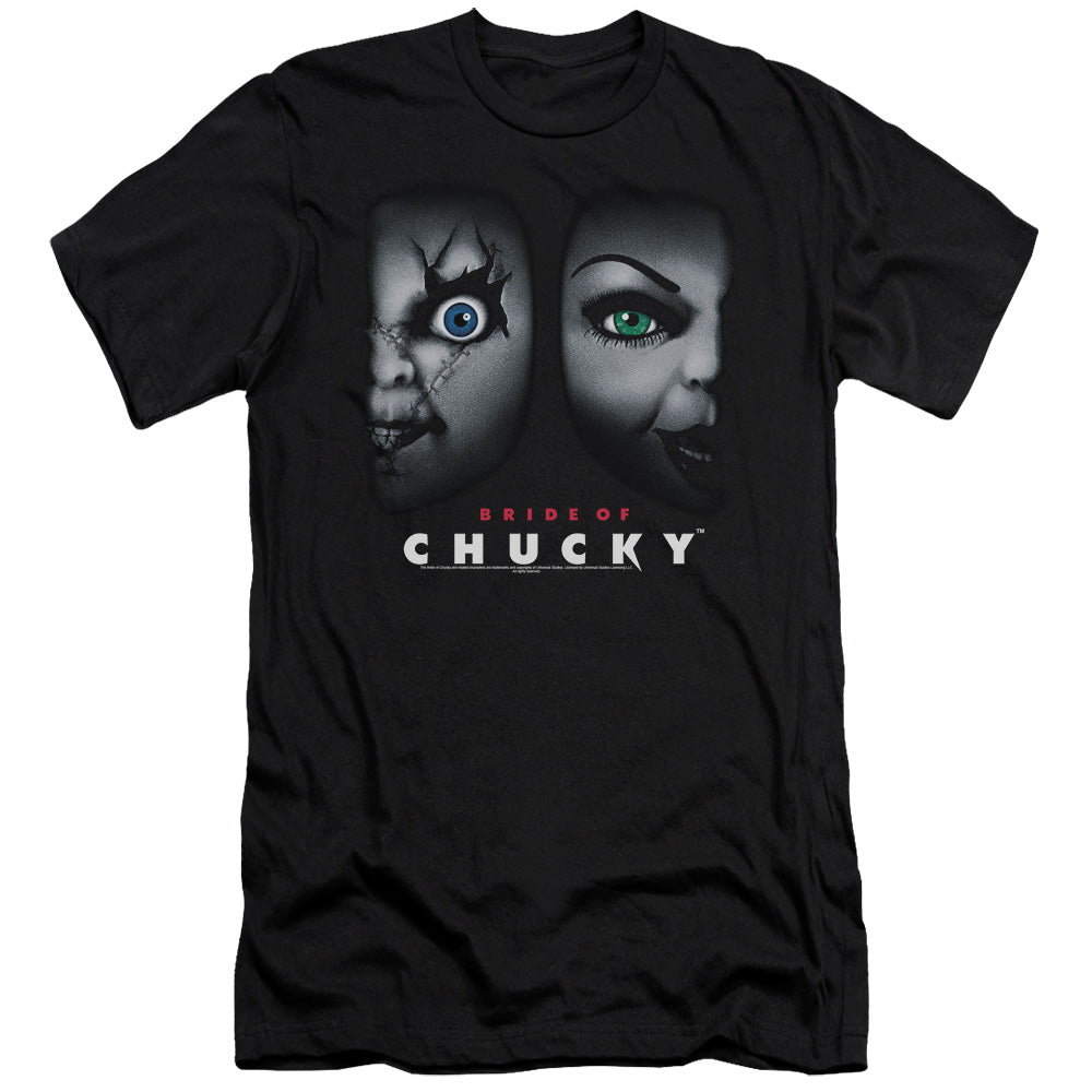 BRIDE OF CHUCKY HAPPY COUPLE - S/S ADULT 30/1 - BLACK - SM - BLACK T-Shirt