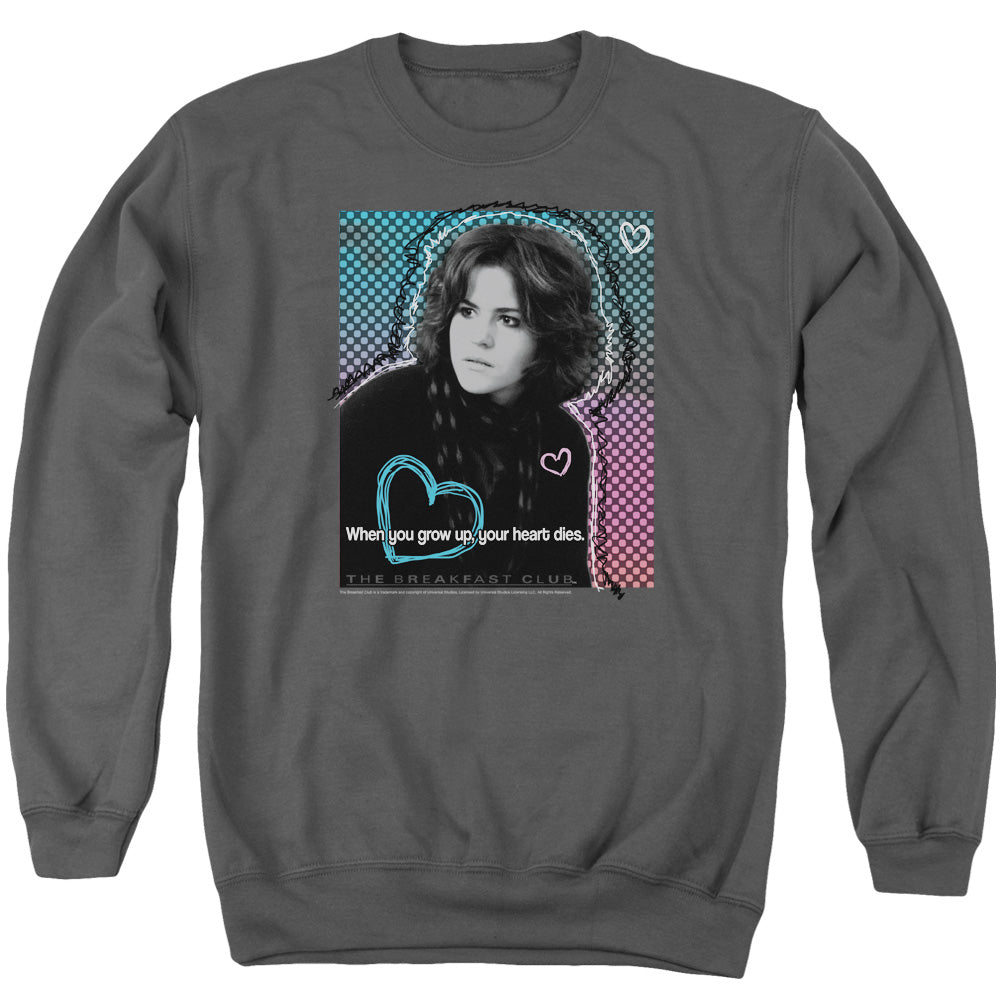 Breakfast Club - Heart Dies - Adult Crewneck Sweatshirt - Charcoal