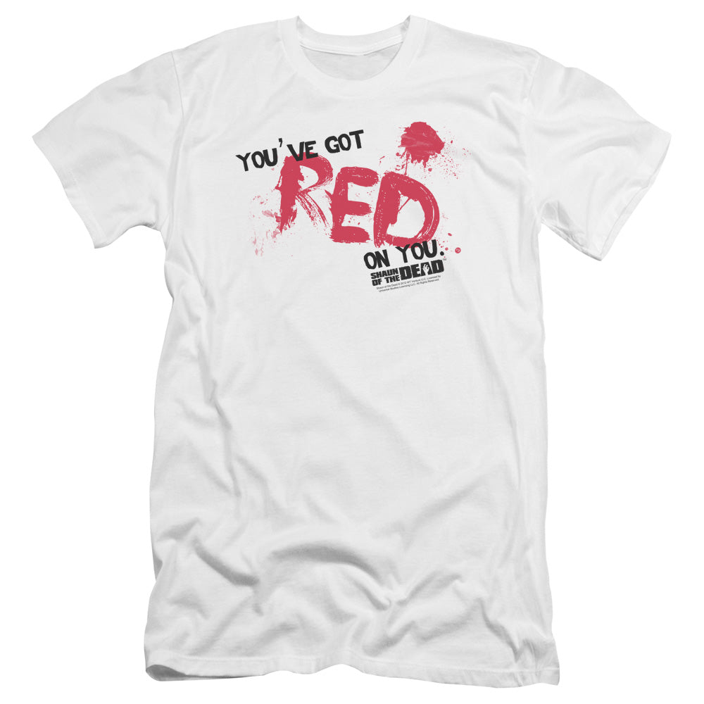 Shaun Of The Dead - Red On You-premuim Canvas Adult Slim Fit 30/1 - White
