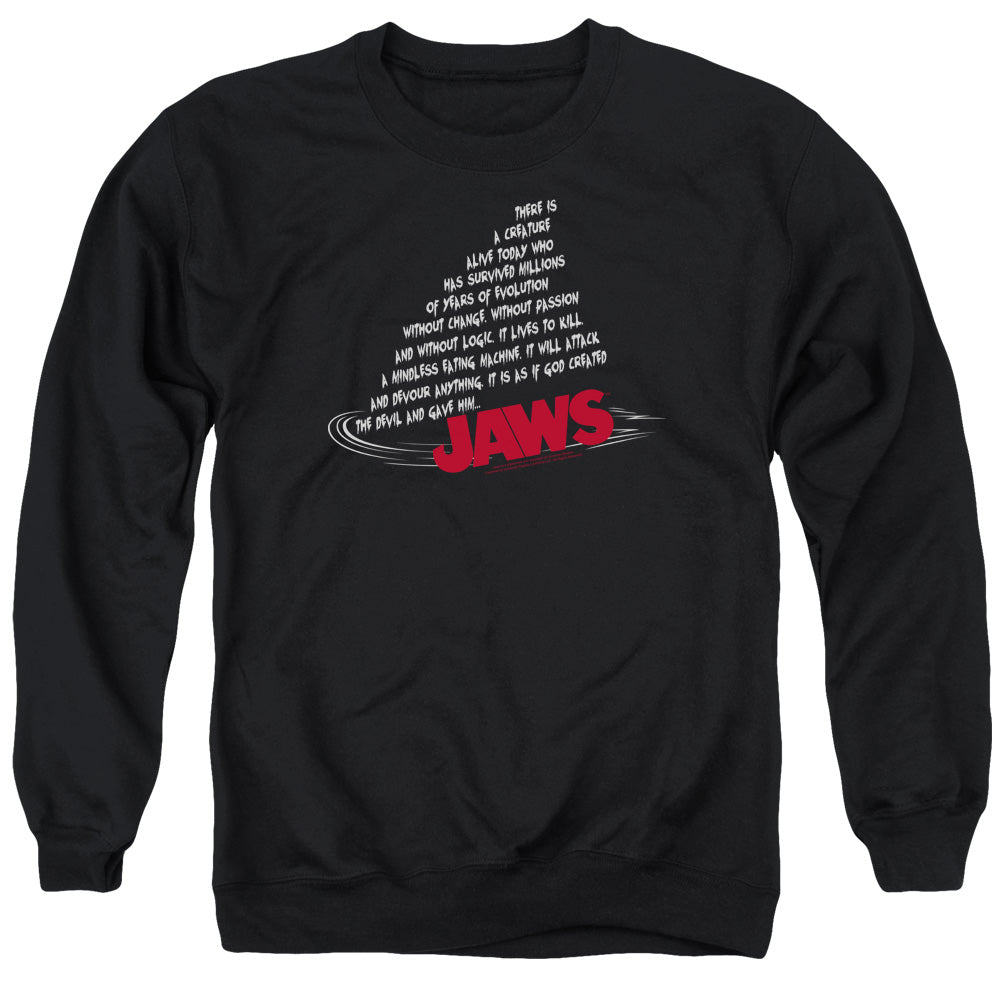 Jaws - Dorsal Text - Adult Crewneck Sweatshirt - Black