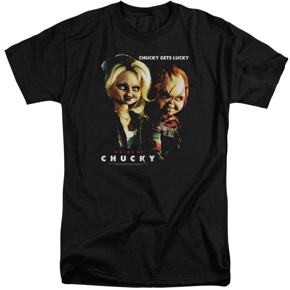 Bride Of Chucky - Chucky Gets Lucky - Short Sleeve Adult Tall - Black - Xl - Black T-shirt