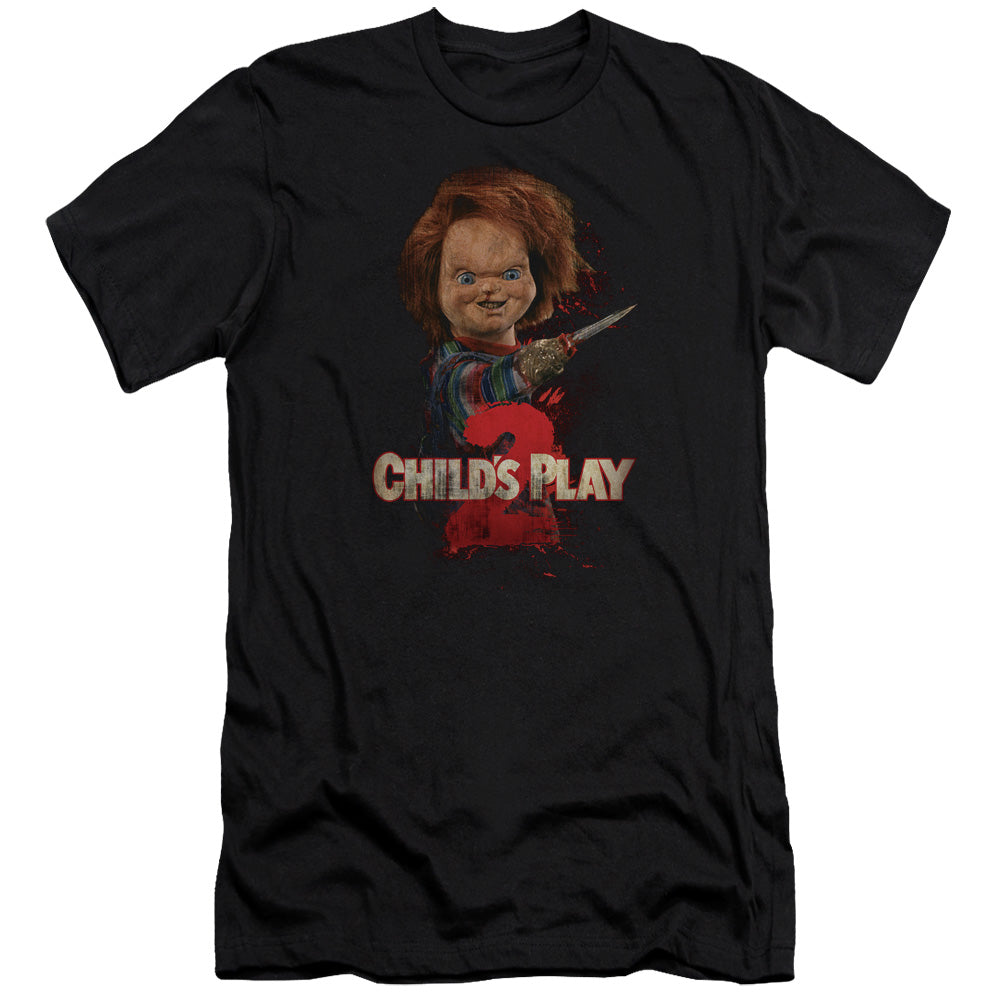 Childs Play 2 - Heres Chucky-premuim Canvas Adult Slim Fit 30/1 - Black