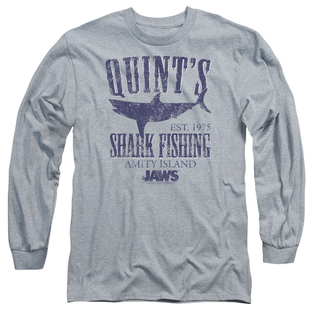 Jaws - Quints - Long Sleeve Adult 18/1 - Athletic Heather T-shirt