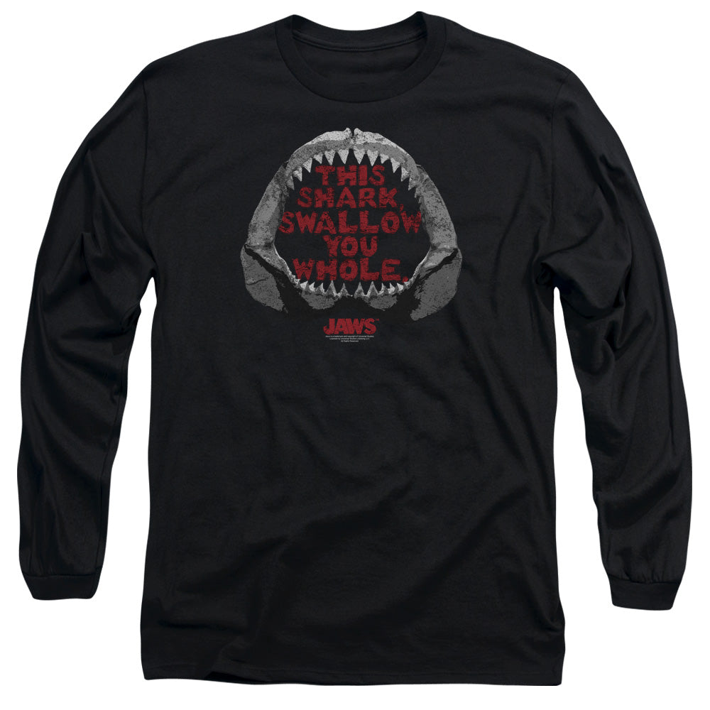 Jaws - This Shark - Long Sleeve Adult 18/1 - Black T-shirt