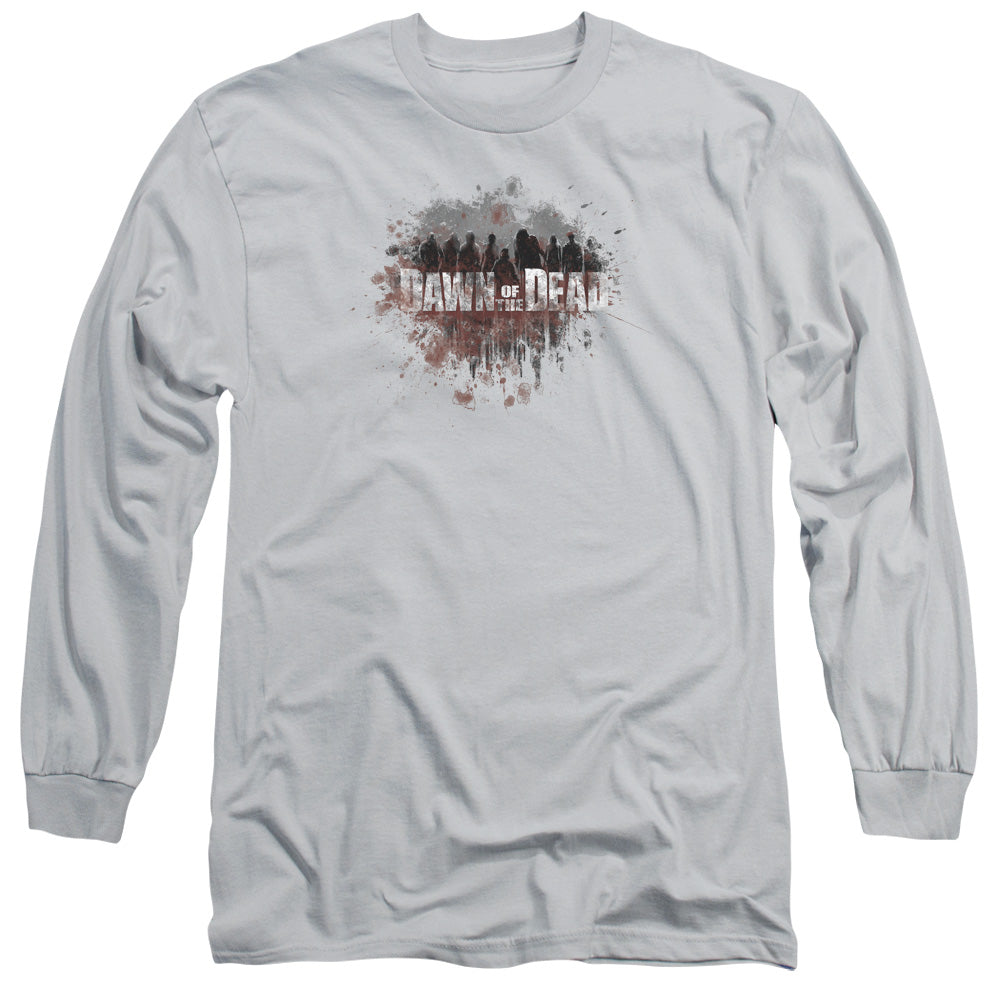 Dawn Of The Dead - Creeping Shadows - Long Sleeve Adult 18/1 - Silver - Sm - Silver T-shirt