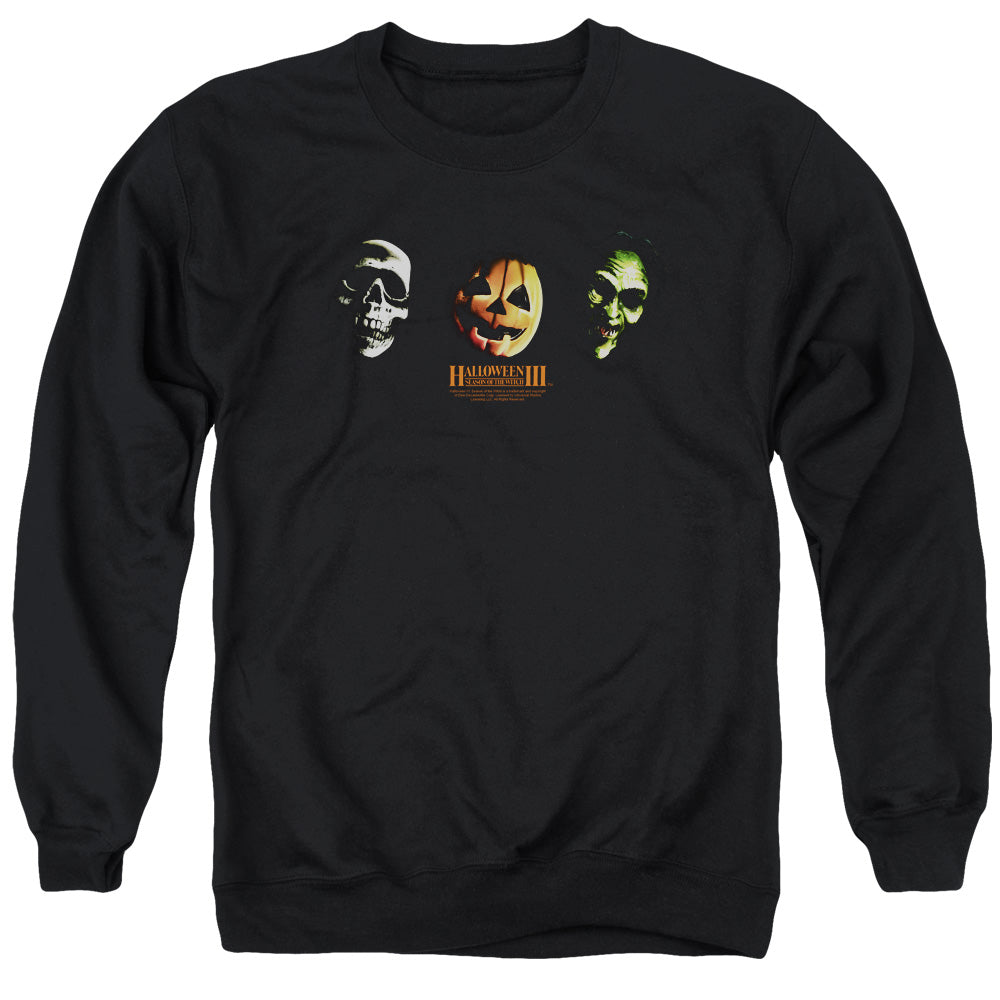 Halloween Iii - Three Masks - Adult Crewneck Sweatshirt - Black