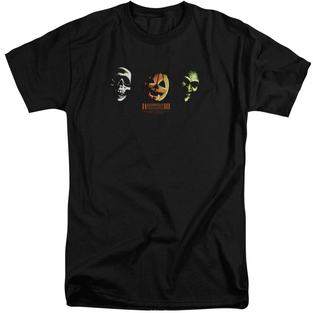 Halloween Iii - Three Masks - Short Sleeve Adult Tall - Black T-shirt