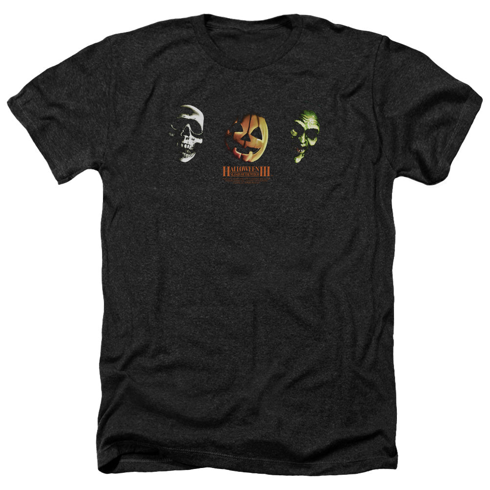 Halloween Iii - Three Masks - Adult Heather-black