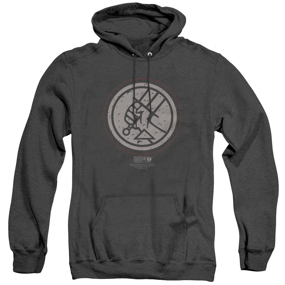 Hellboy Ii - Mignola Style Logo - Adult Heather Hoodie - Black