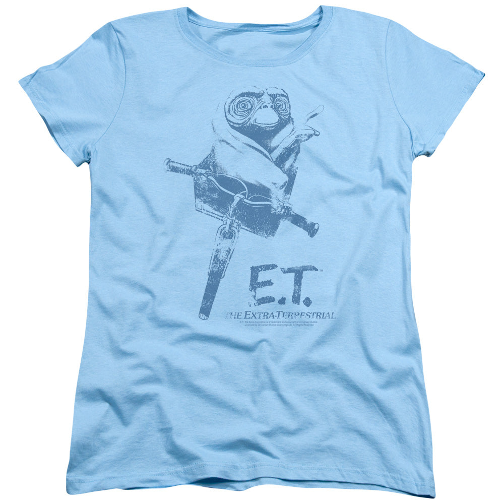 Et - Bike - Short Sleeve Womens Tee - Light Blue - Sm - Light Blue T-shirt