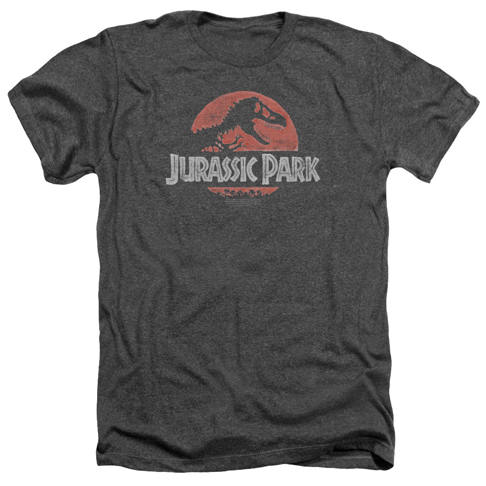 Jurassic Park - Faded Logo - Adult Heather - Charcoal