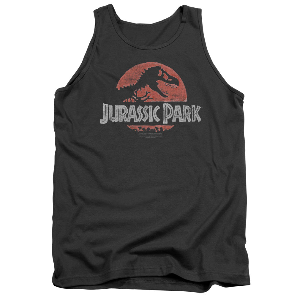 Jurassic Park - Faded Logo - Adult Tank - Charcoal