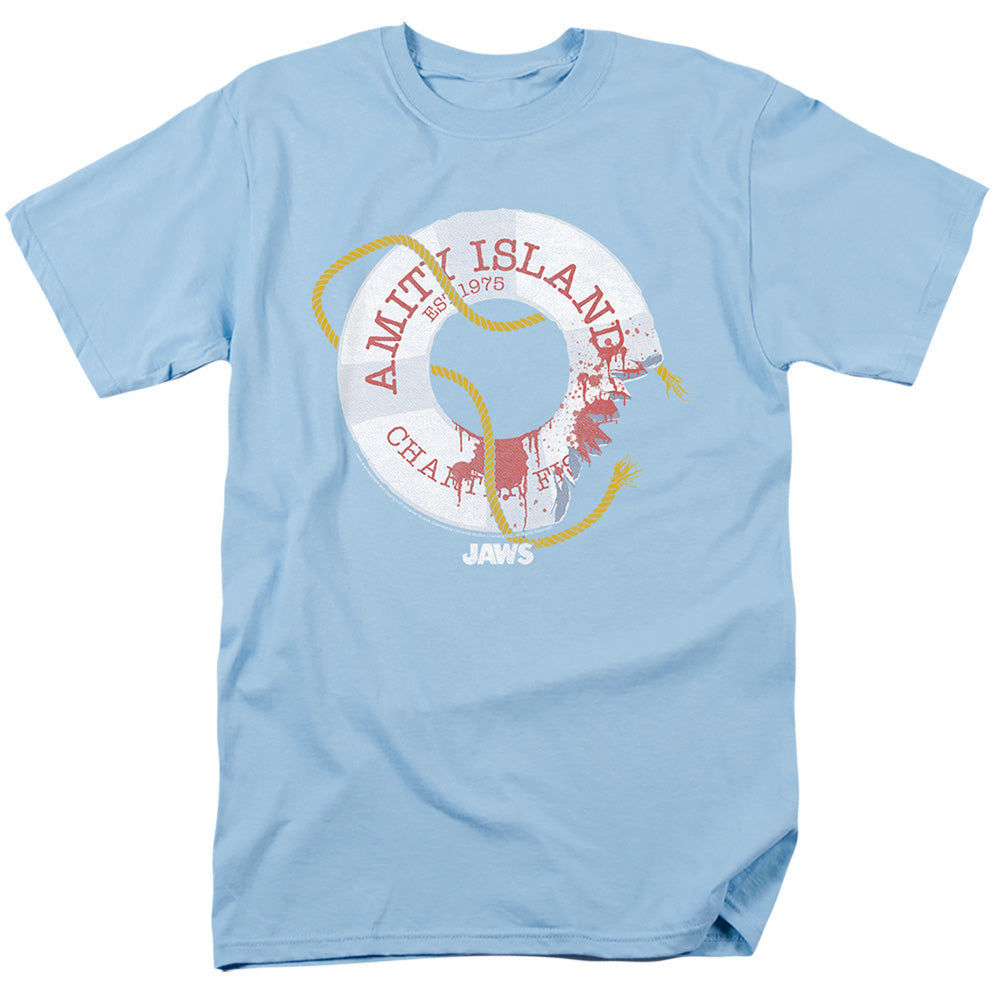 Jaws - Life Preserver - Short Sleeve Adult 18/1 - Light Blue T-shirt