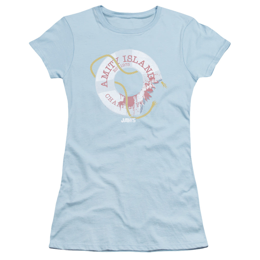 JAWS LIFE PRESERVER - S/S JUNIOR SHEER - LIGHT BLUE T-Shirt