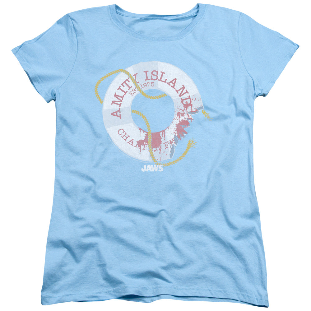 Jaws - Life Preserver - Short Sleeve Womens Tee - Light Blue T-shirt