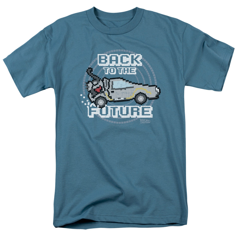 Back To The Future - 8 Bit Future - Short Sleeve Adult 18/1 - Slate - Sm - Slate T-shirt
