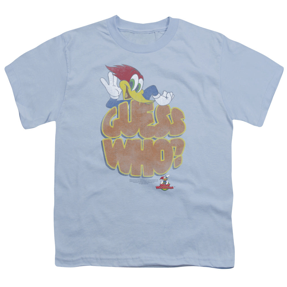 Woody Woodpecker - Guess Who - Short Sleeve Youth 18/1 - Light Blue T-shirt