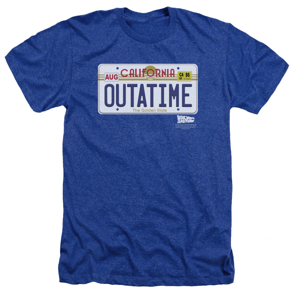 Back To The Future - Outatime Plate - Adult Heather - Royal Blue - Sm - Royal Blue