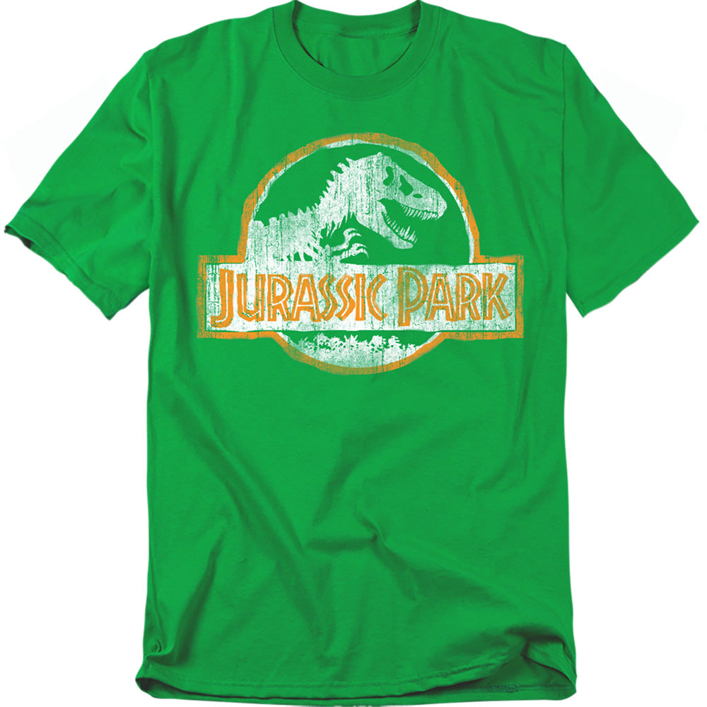 Jurassic Park - Jp Orange - Short Sleeve Adult 18/1 - Kelly Green T-shirt
