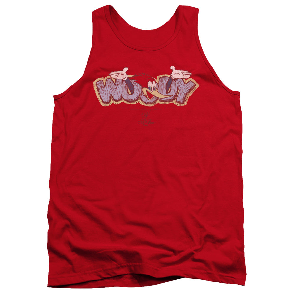 Woody Woodpecker - Sketchy Bird - Adult Tank - Red