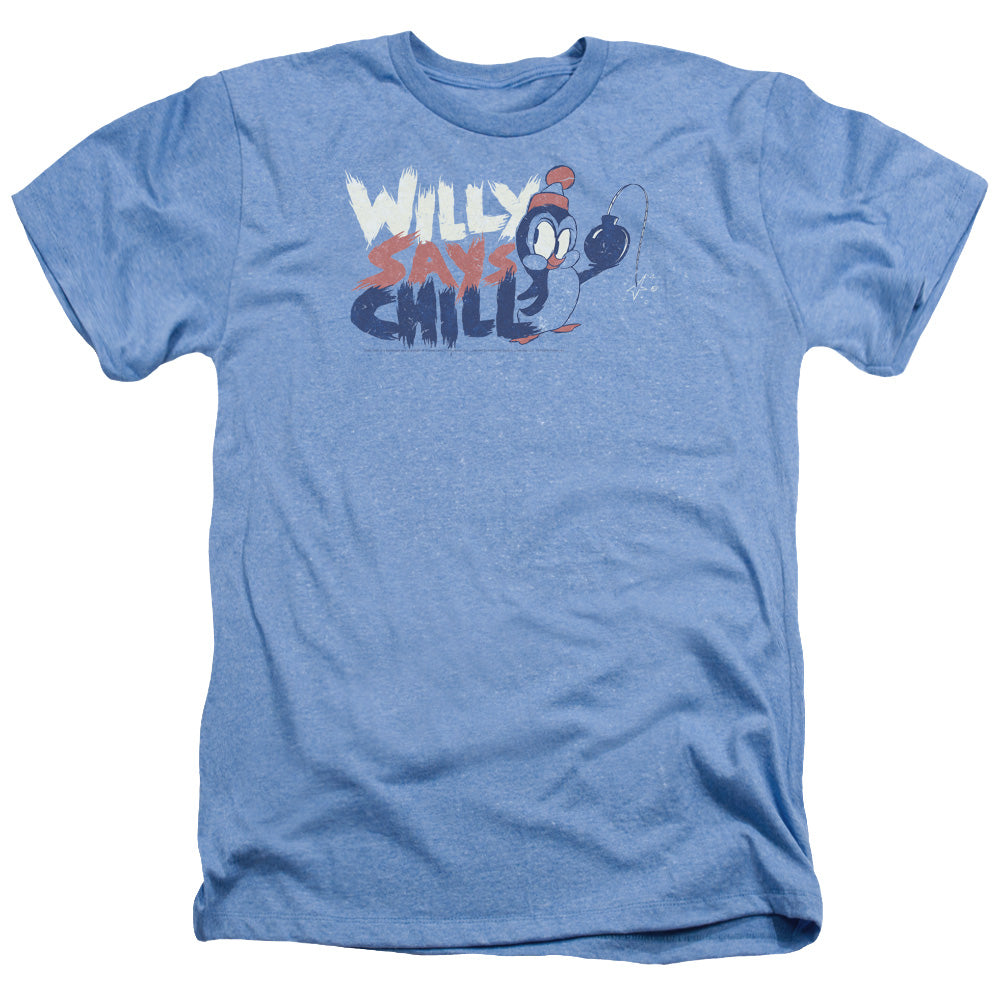 Chilly Willy - I Say Chill - Adult Heather - Light Blue - Sm - Light Blue